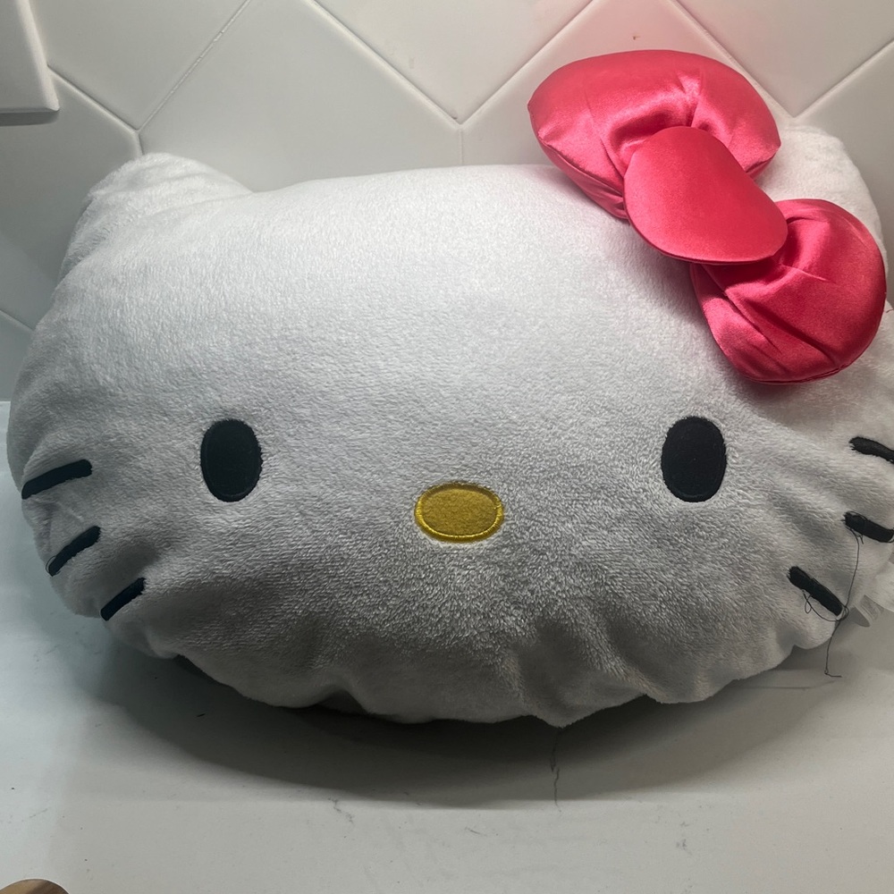 Hello Kitty Plush Pillow with Pink Bow